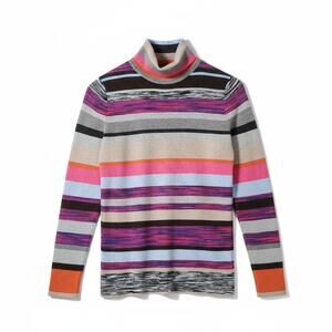 PROJECT Colorful Turtleneck Knit Pullover Long Sleeve Sweater - Size M